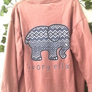 ivory ella pink pocket long sleeve
